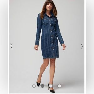 NWT White House Black Market long sleeve denim shacket dress size 10
